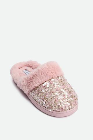 SEQUINS SLIPPERS PINK