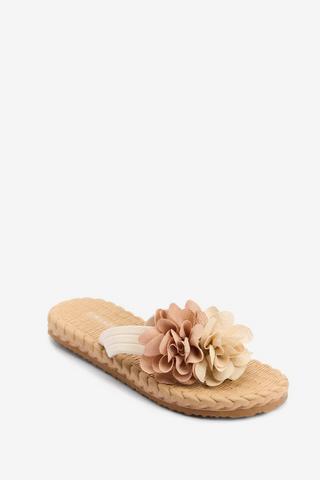 FLOWER TRIM SANDALS