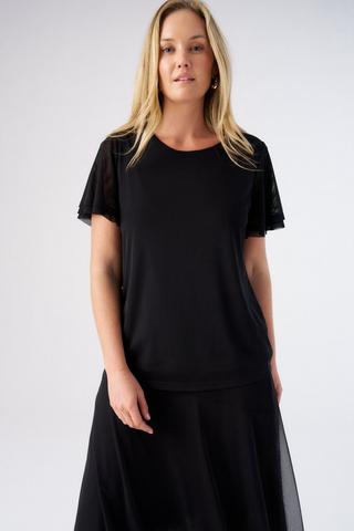 BLACK MESH TOP BLACK