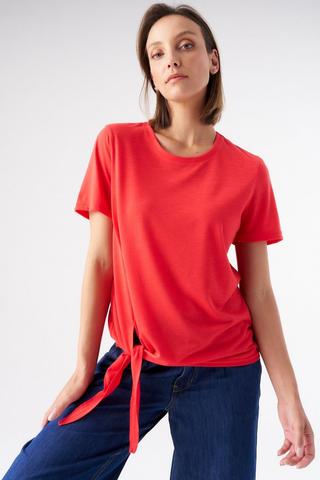 KNOT DETAIL TEE RED
