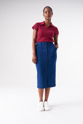 DENIM PENCIL SKIRT