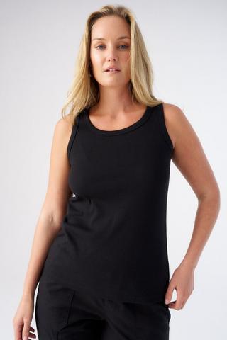 COTTON LYCRA TANK BLACK