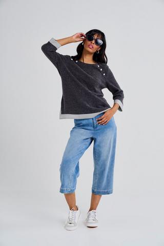 WIDE LEG DENIM CROPS LIGHTWASH