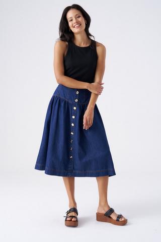FULL DENIM SKIRT INK