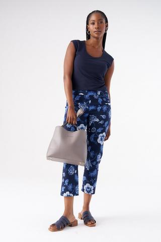 FLORAL PRINT BENGALINE CROPS