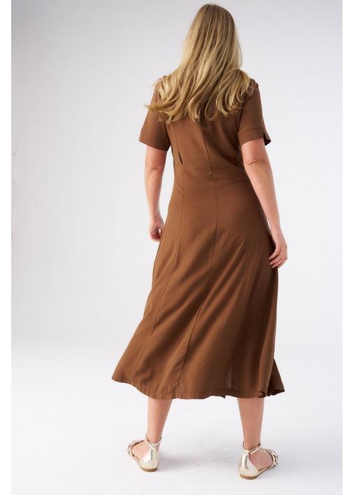SHIRT DRESS CHOCOLATE - 3XL - Chocolate | MILADYS