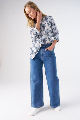 WIDELEG DENIM JEANS MIDWASH
