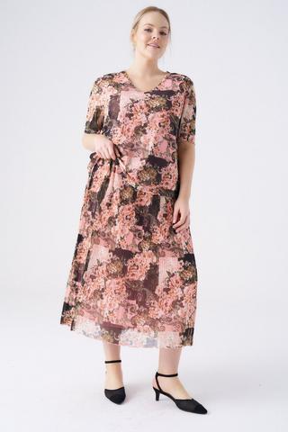 PRINTED MESH A-LINE SKIRT