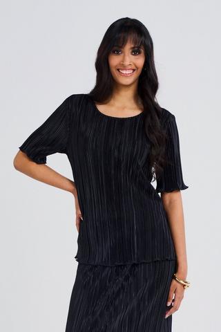 PLISSE TOP BLACK