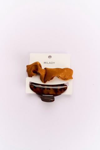 2 PACK SCRUNCHIE AND HAIR CLIP