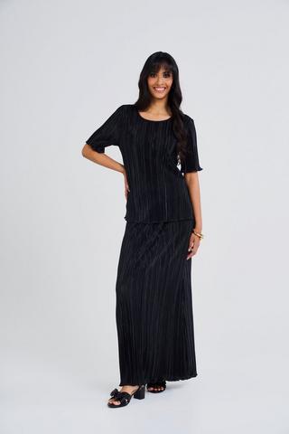 PLISSE SKIRT BLACK