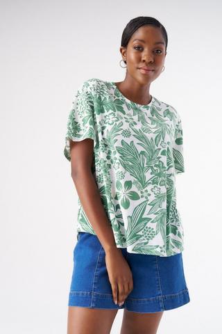 SHORT SLEEVE PRINTED TEE GREEN
