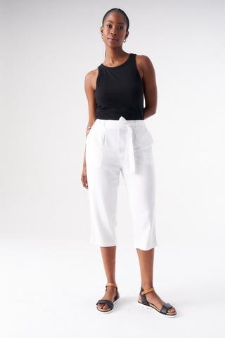 WIDELEG PULL ON CROPS WHITE