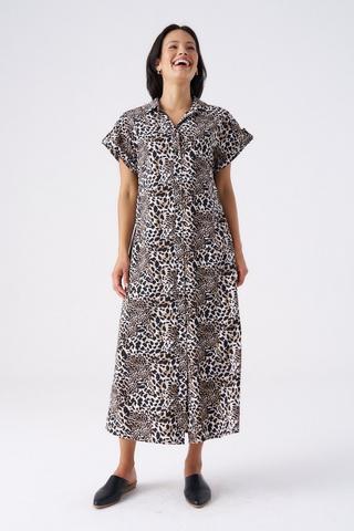 ANIMAL PRINT SHIRT DRESS