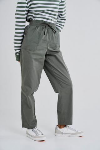TAPERED CRACKER COTTON PANTS FATIGUE