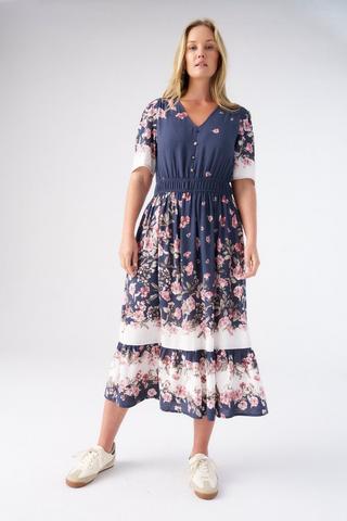 FLORAL PRINT EMPIRE WAIST DRESS