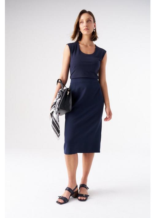 BOX PLEAT ANTIK SKIRT NAVY - 127 - Navy | MILADYS