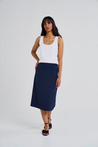 BOX PLEAT ANTIK SKIRT NAVY