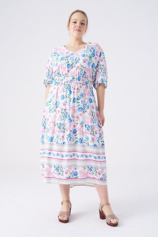 PRINTED EMPIRE WAIST DRESS