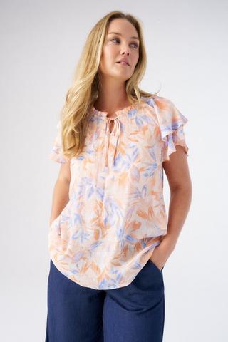 PRINTED PEASANT TOP