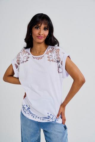 BURNOUT DETAIL TOP WHITE