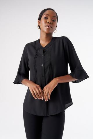 BLACK CHIFFON BLOUSE