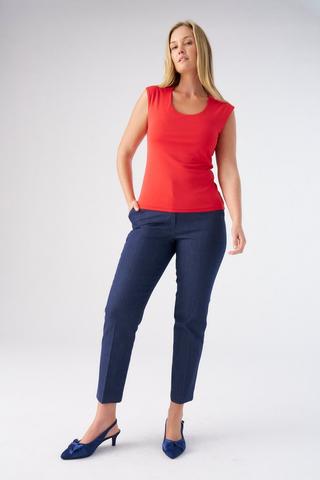 DENIM LOOK SLIM LEG PANTS