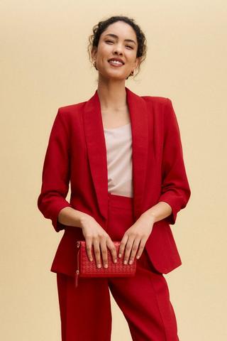 RED BLAZER CREPE
