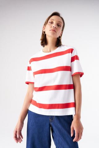 STRIPE TEE RED
