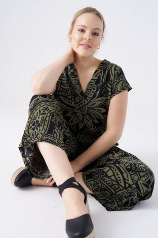 PRINTED WIDELEG PANTS