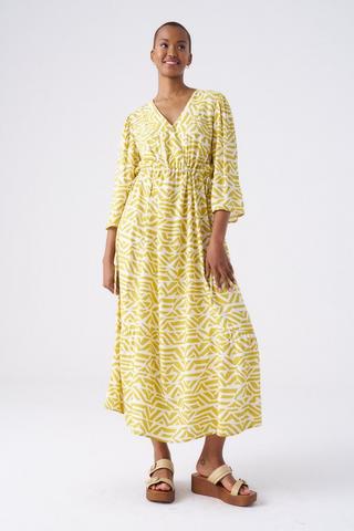 GEO PRINT KAFTAN DRESS