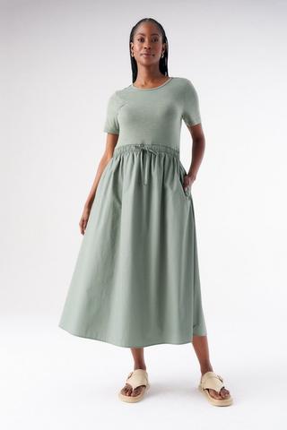 KNIT WOVEN DRESS FATIGUE