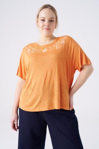 EMBROIDERED TEE ORANGE