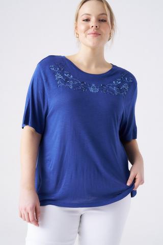 EMBROIDERED TEE NAVY