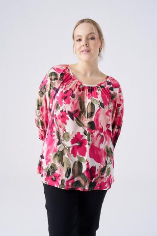 FLORAL PRINT PEASANT TOP