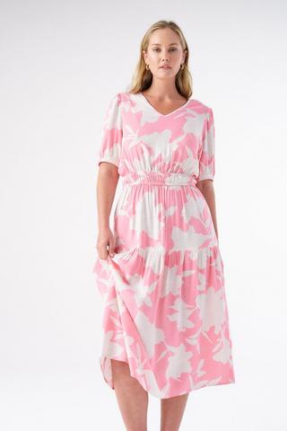 PRINTED EMPIRE WAIST DRESS