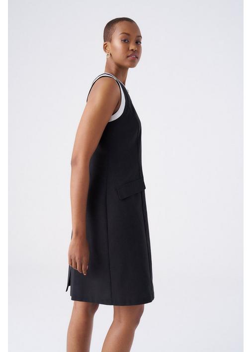 LINEN BLEND PINAFORE DRESS - XXL - Multi | MILADYS