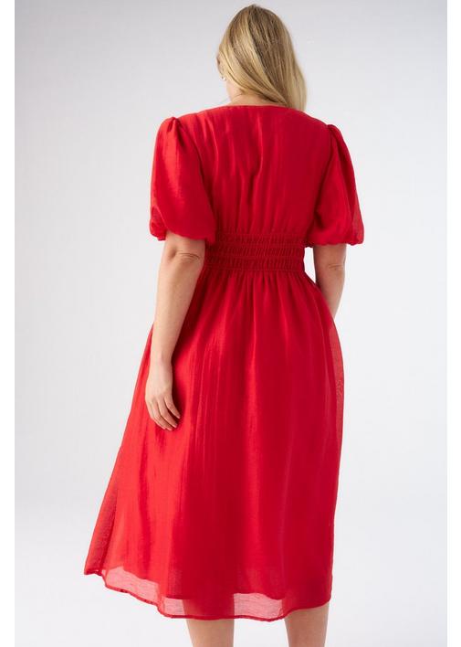 RED EMPIRE WAIST DRESS - XL - Chilli Red
