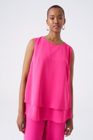 LAYERED TOP CERISE