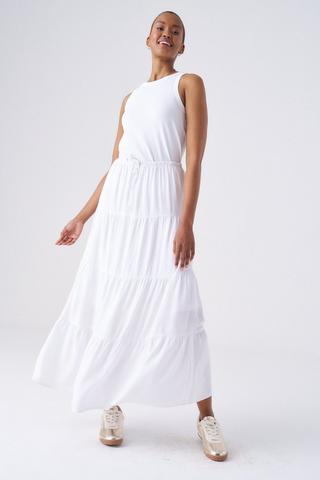 TIERED SKIRT WHITE