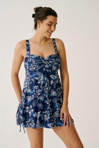 WONDERFIT PRINTED SWIM DRESS