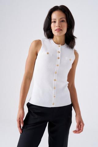KNIT VEST WHITE