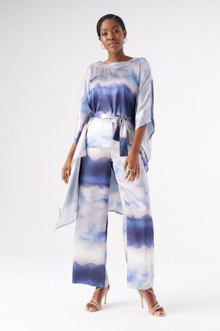 PRINTED SATIN PANTS