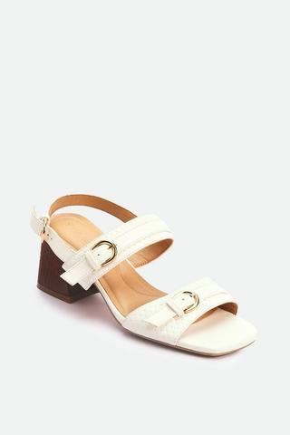 WHITE BLOCK HEELS