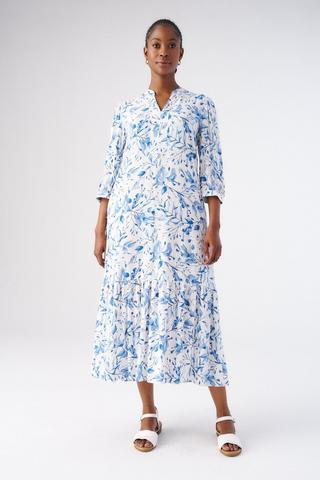 FLORAL PRINT A-LINE DRESS