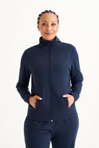BRUSHED FLEECE JACKET NAVY