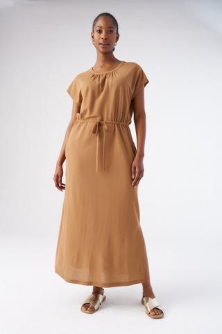 TAN SHIFT DRESS