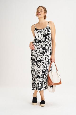 STRAPPY FLORAL SHIFT DRESS