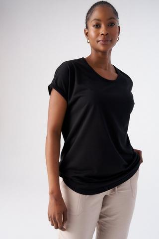 LONGER LENGTH TEE BLACK
