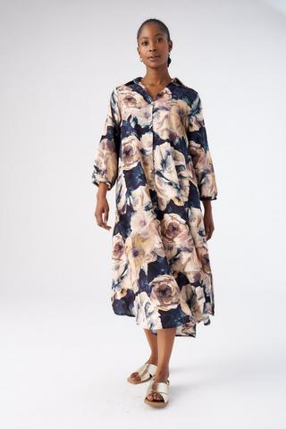 A-LINE SHIRT DRESS FLORAL